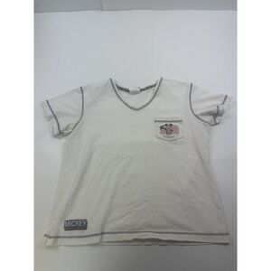 Vintage Disney Store Mickey Pocket T-Shirt Tee Shirt Size‎ Large USA Flag